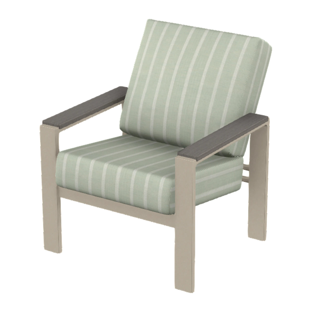 Larssen Cushion Armchair w/ Arm Accents — Desert Sand PC / Boardwalk Accents