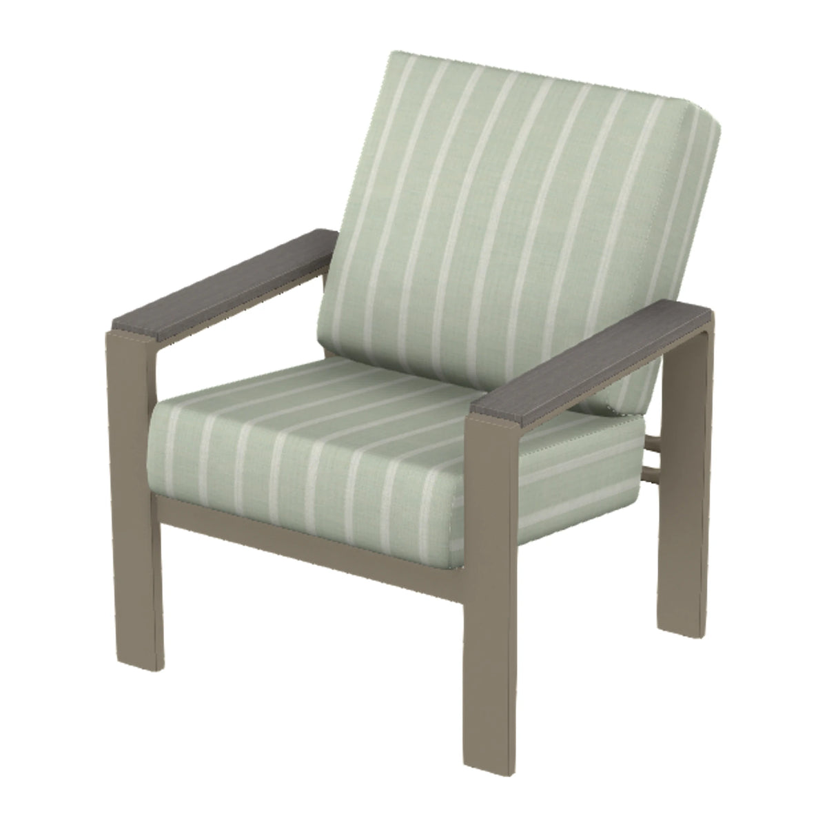 Larssen Cushion Armchair w/ Arm Accents — Storm PC / Boardwalk Accents