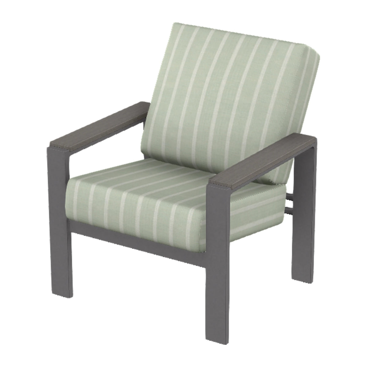 Larssen Cushion Armchair w/ Arm Accents — Graphite Txt PC / Boardwalk Accents