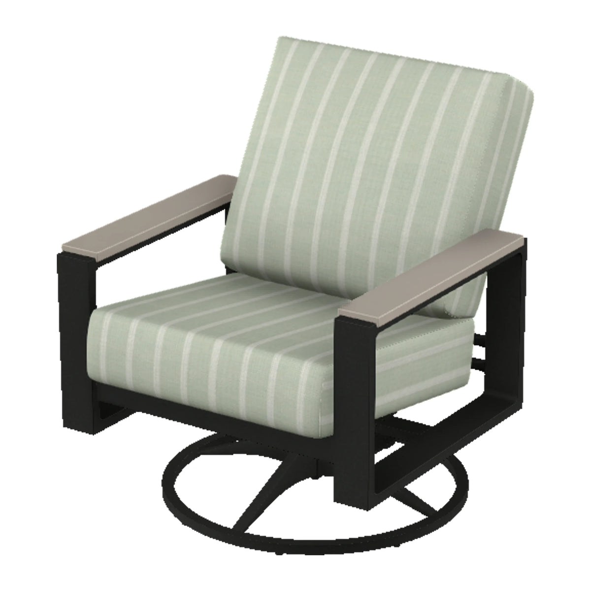 Telescope Larssen Cushion Swivel Rocker w/ Arm Accents — Black PC / Warm Grey Accents