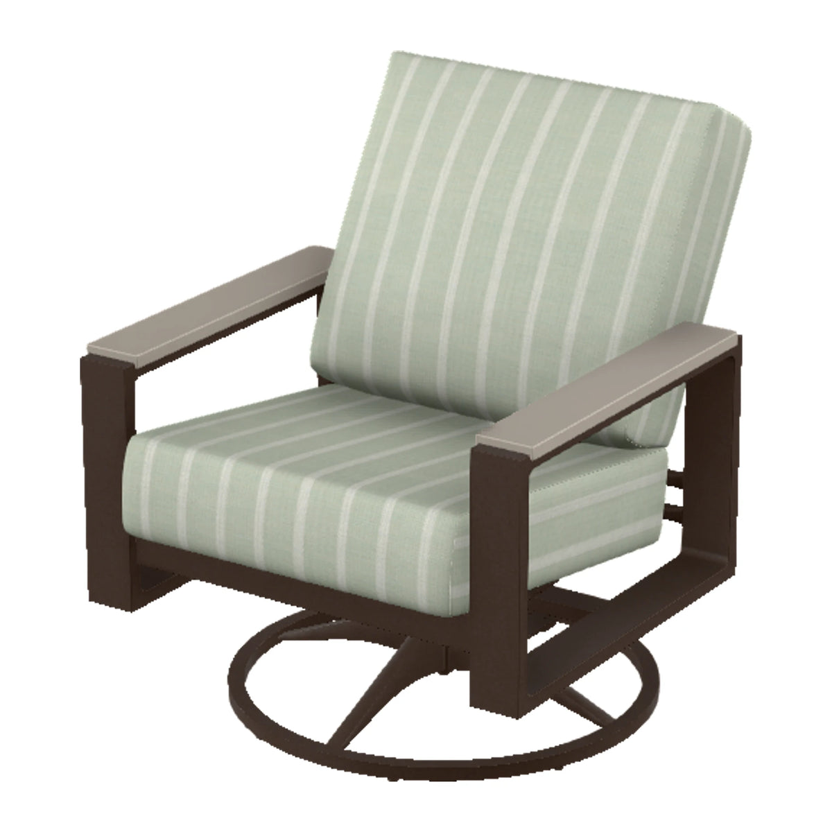 Telescope Larssen Cushion Swivel Rocker w/ Arm Accents — Kona PC / Warm Grey Accents