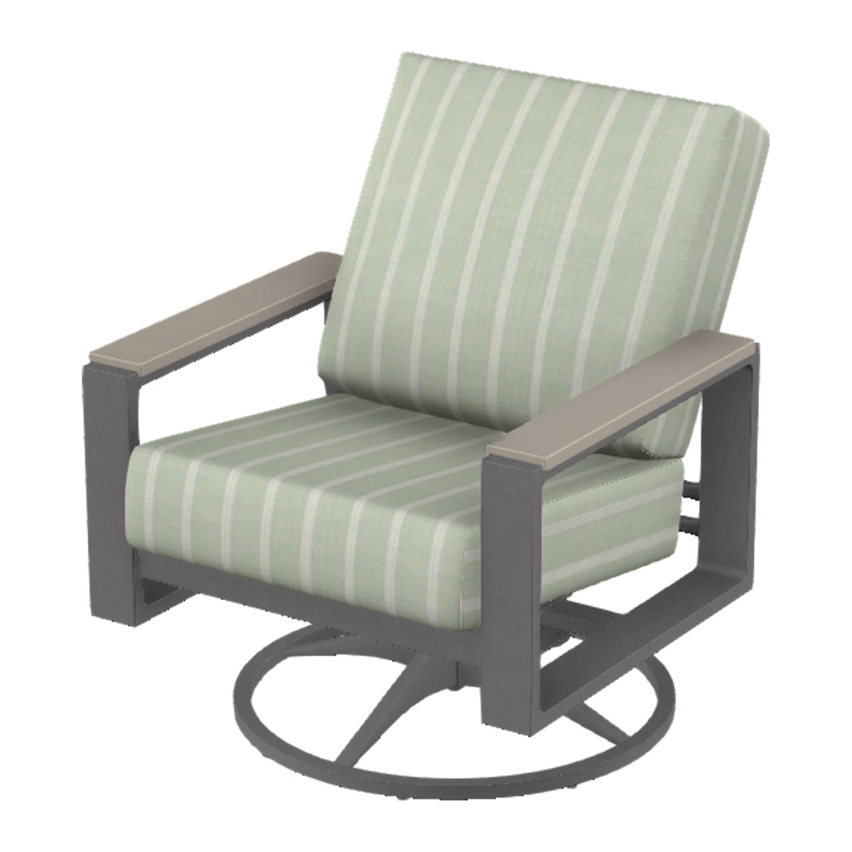 Telescope Larssen Cushion Swivel Rocker w/ Arm Accents — Graphite Txt PC / Warm Grey Accents