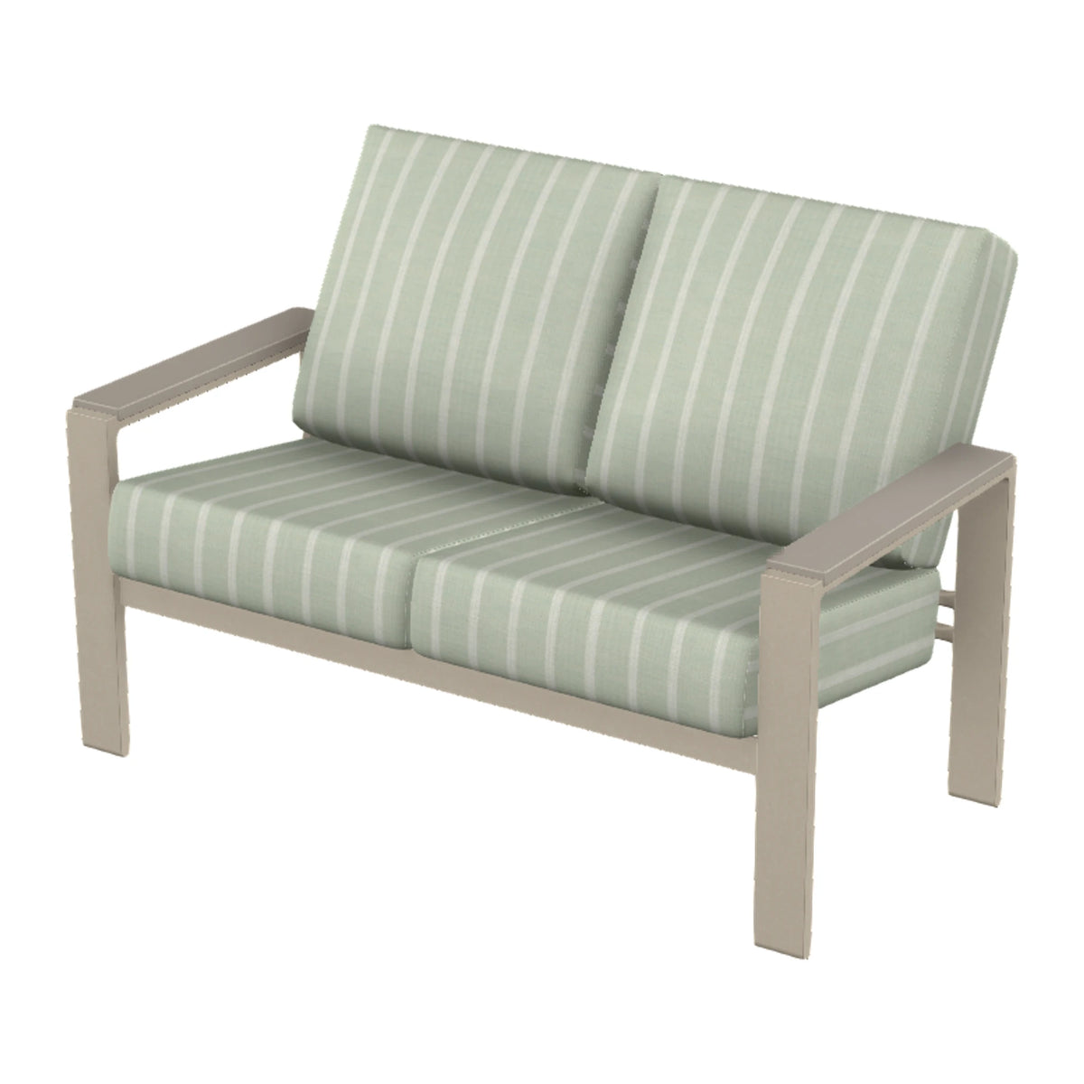 Larssen Cushion Loveseat w/ Arm Accents — Desert Sand PC / Warm Grey Accents