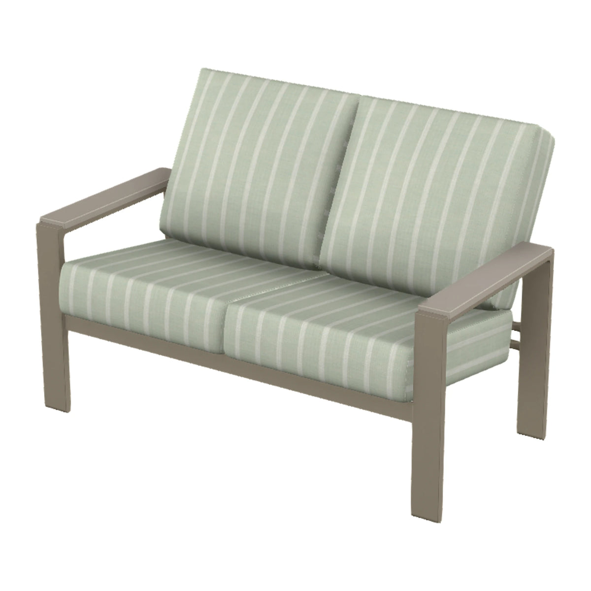 Larssen Cushion Loveseat w/ Arm Accents — Storm PC / Warm Grey Accents