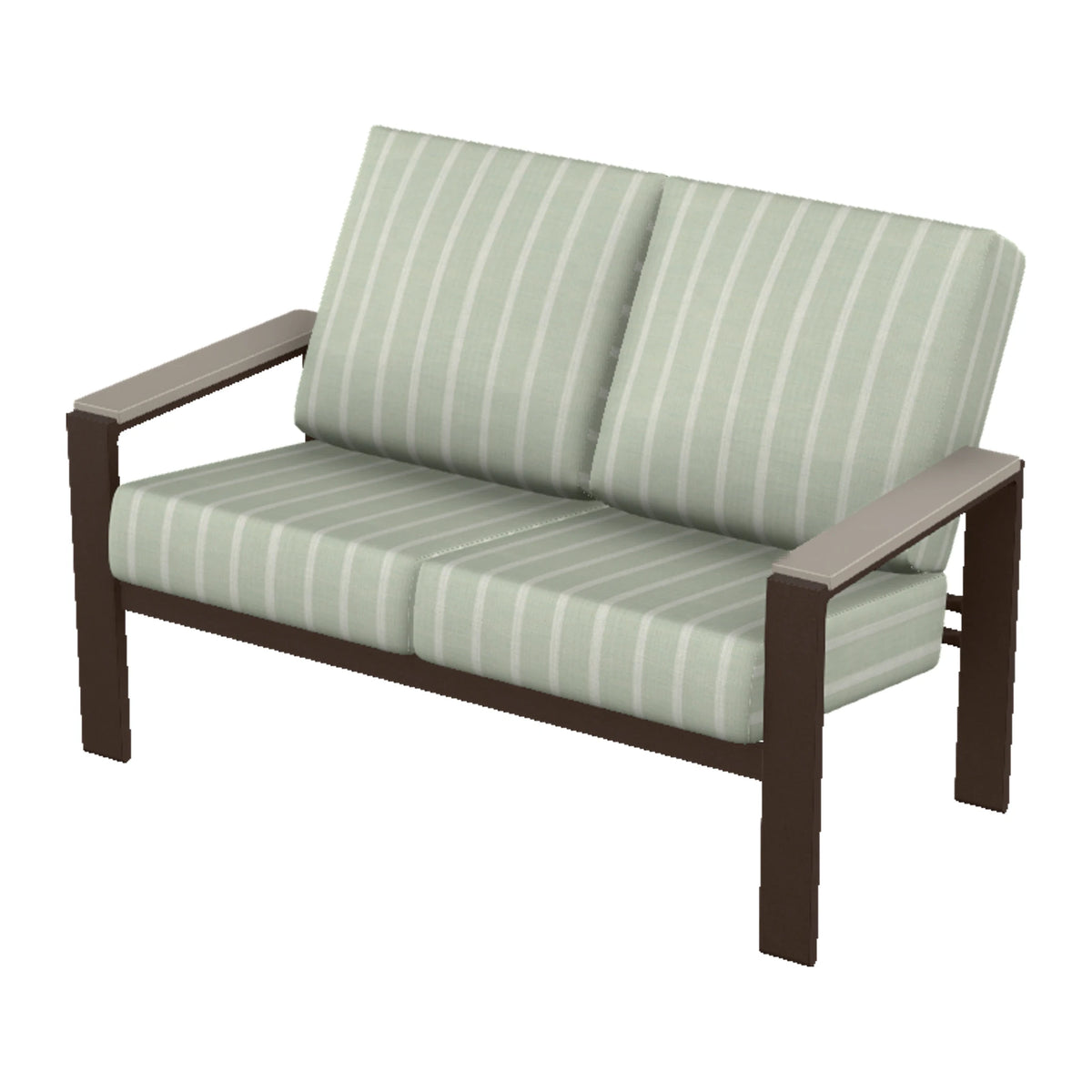 Larssen Cushion Loveseat w/ Arm Accents — Kona PC / Warm Grey Accents