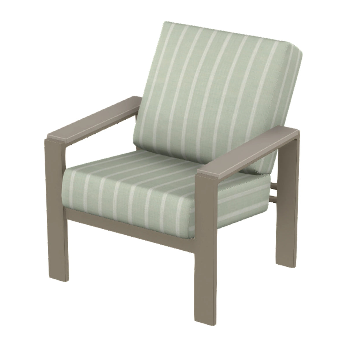 Larssen Cushion Armchair w/ Arm Accents — Storm PC / Warm Grey Accents