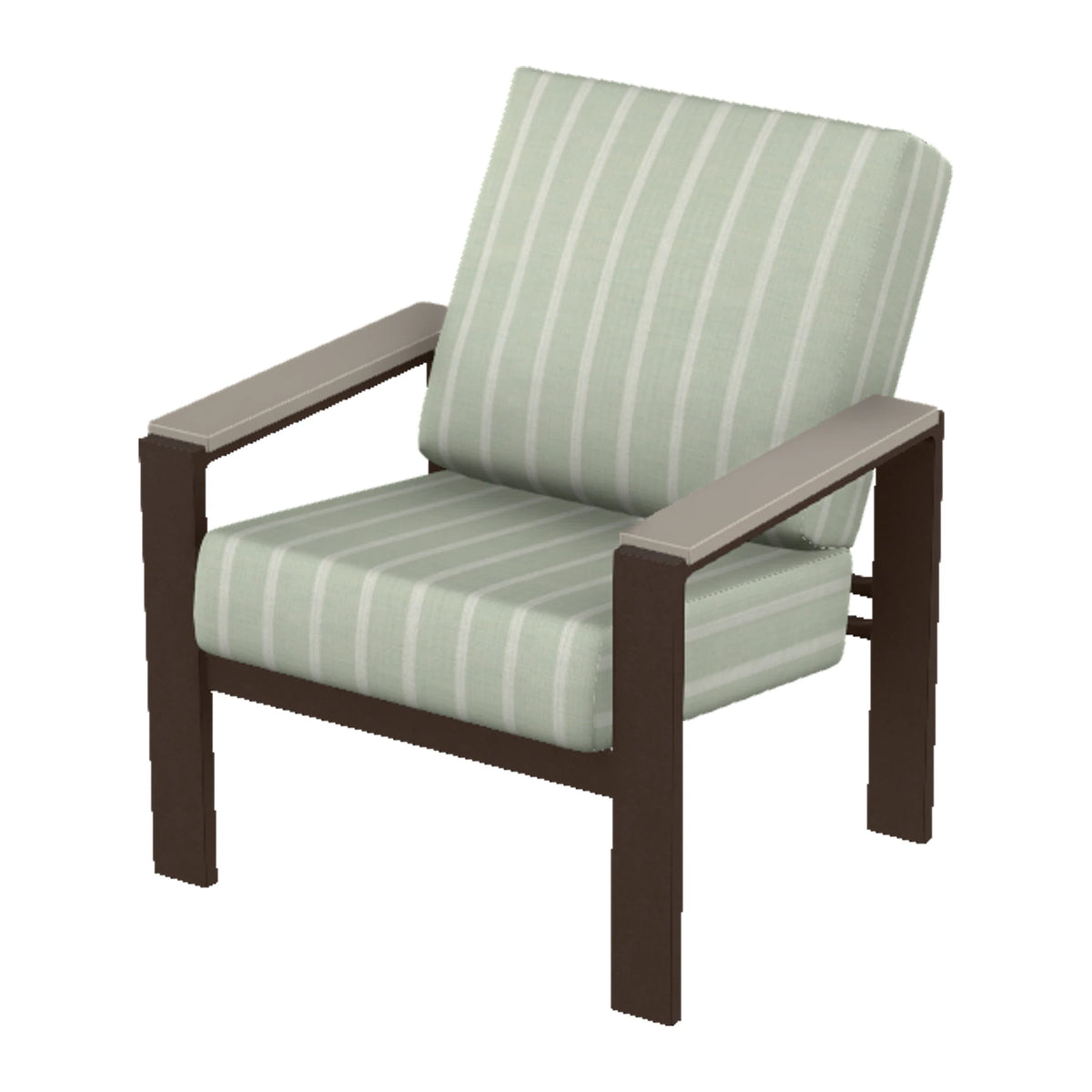 Larssen Cushion Armchair w/ Arm Accents — Kona PC / Warm Grey Accents
