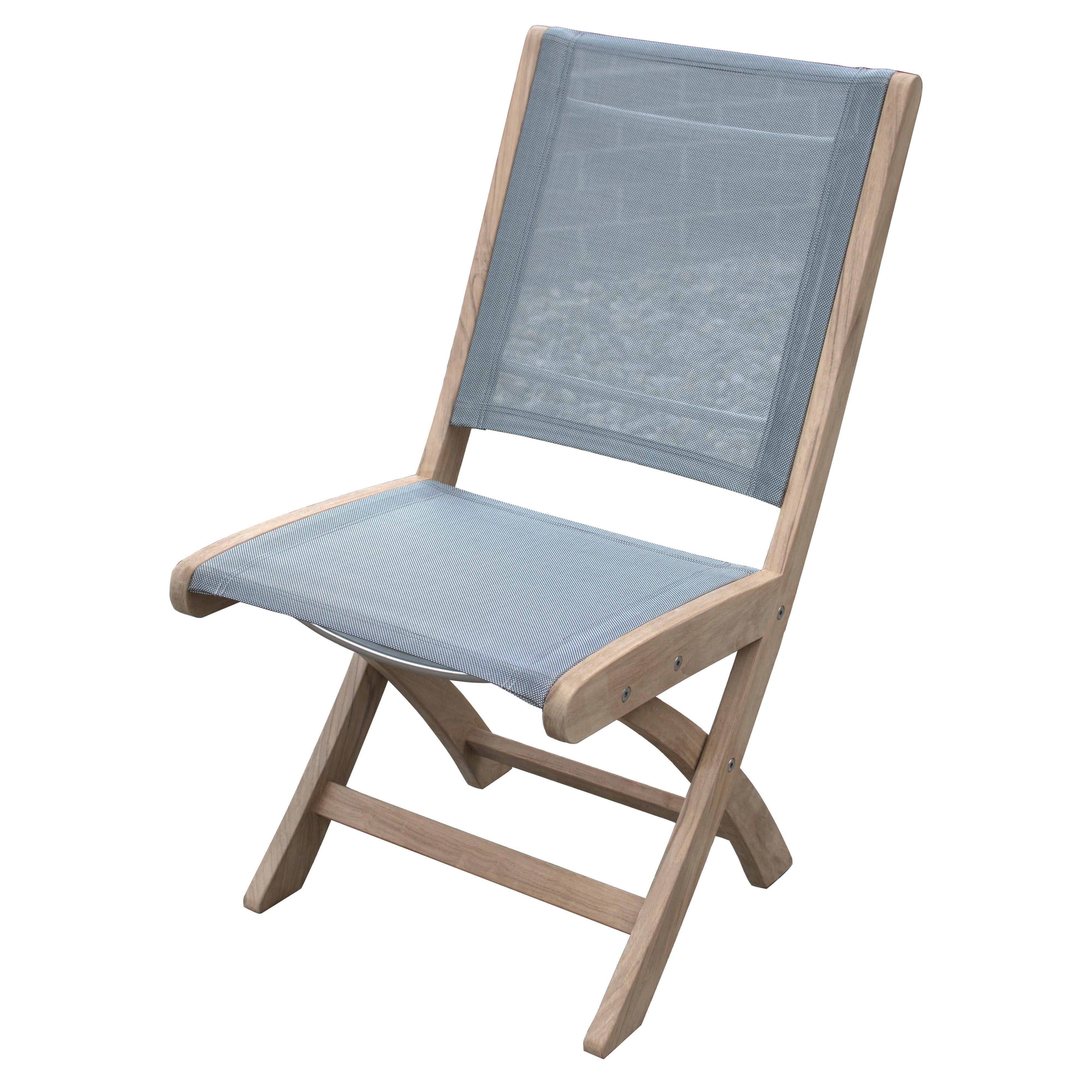 Three Birds 62" x 84" Teak Dining Set With Riviera Sling Chairs