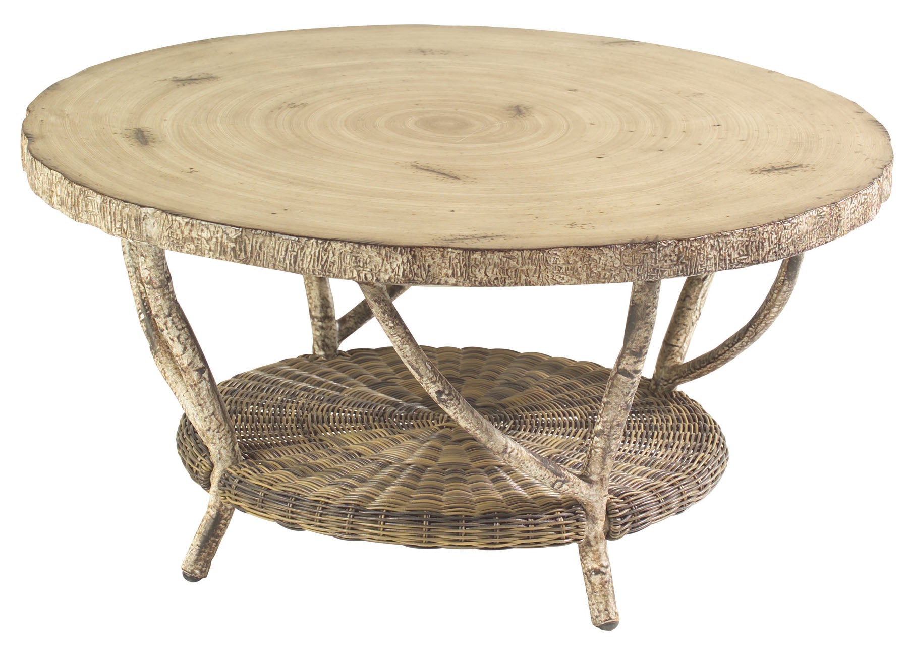 River Run Coffee Table With Faux Birch Top