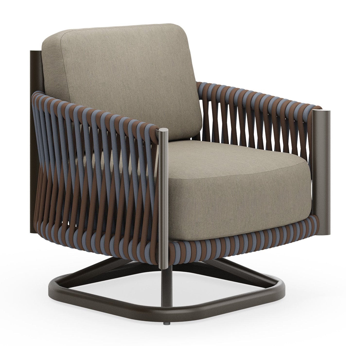 Woodard 42"x 60" Essence NexTeak Firepit and Eve Swivel Lounge Chairs