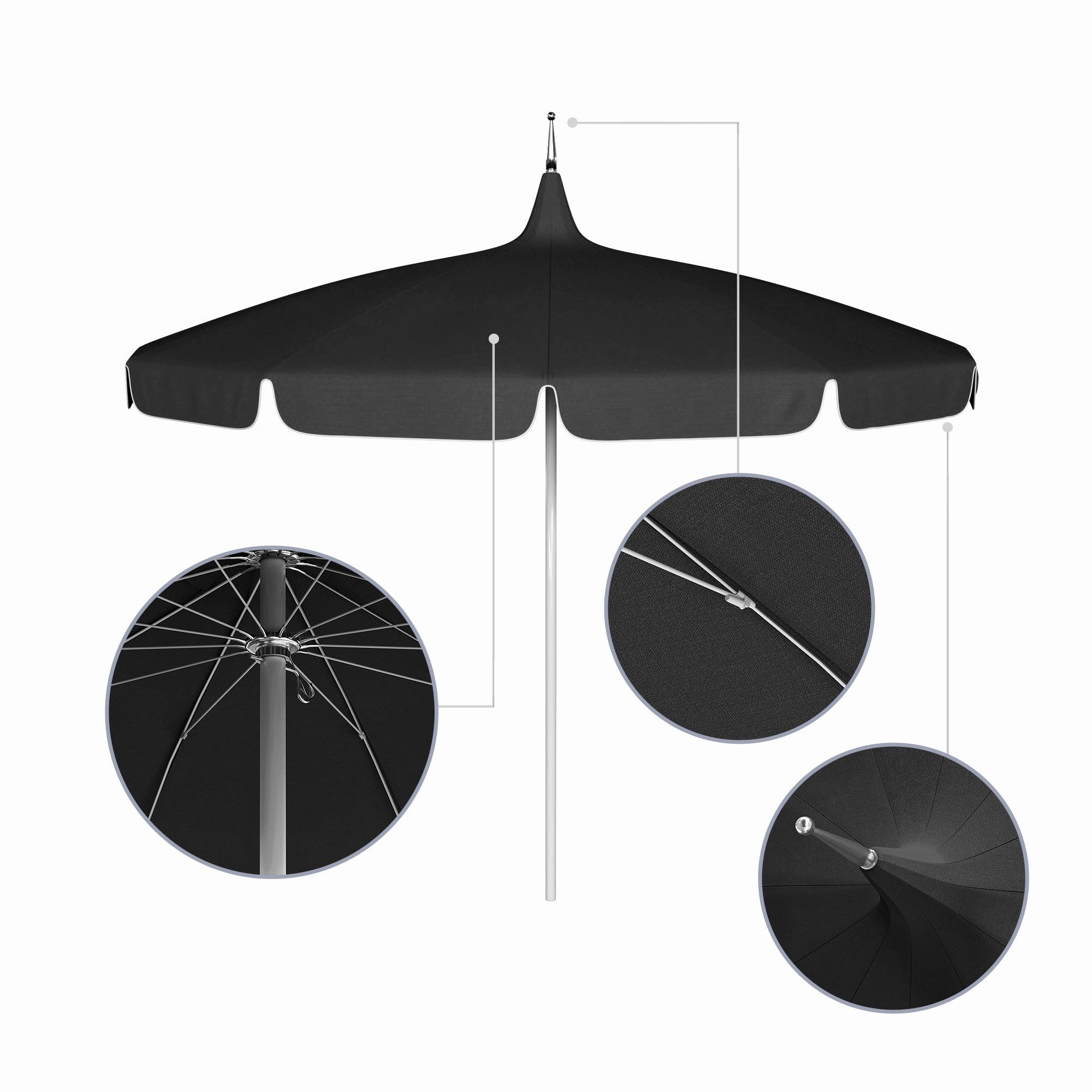 8.5' Classic Pagoda Series Patio Umbrella