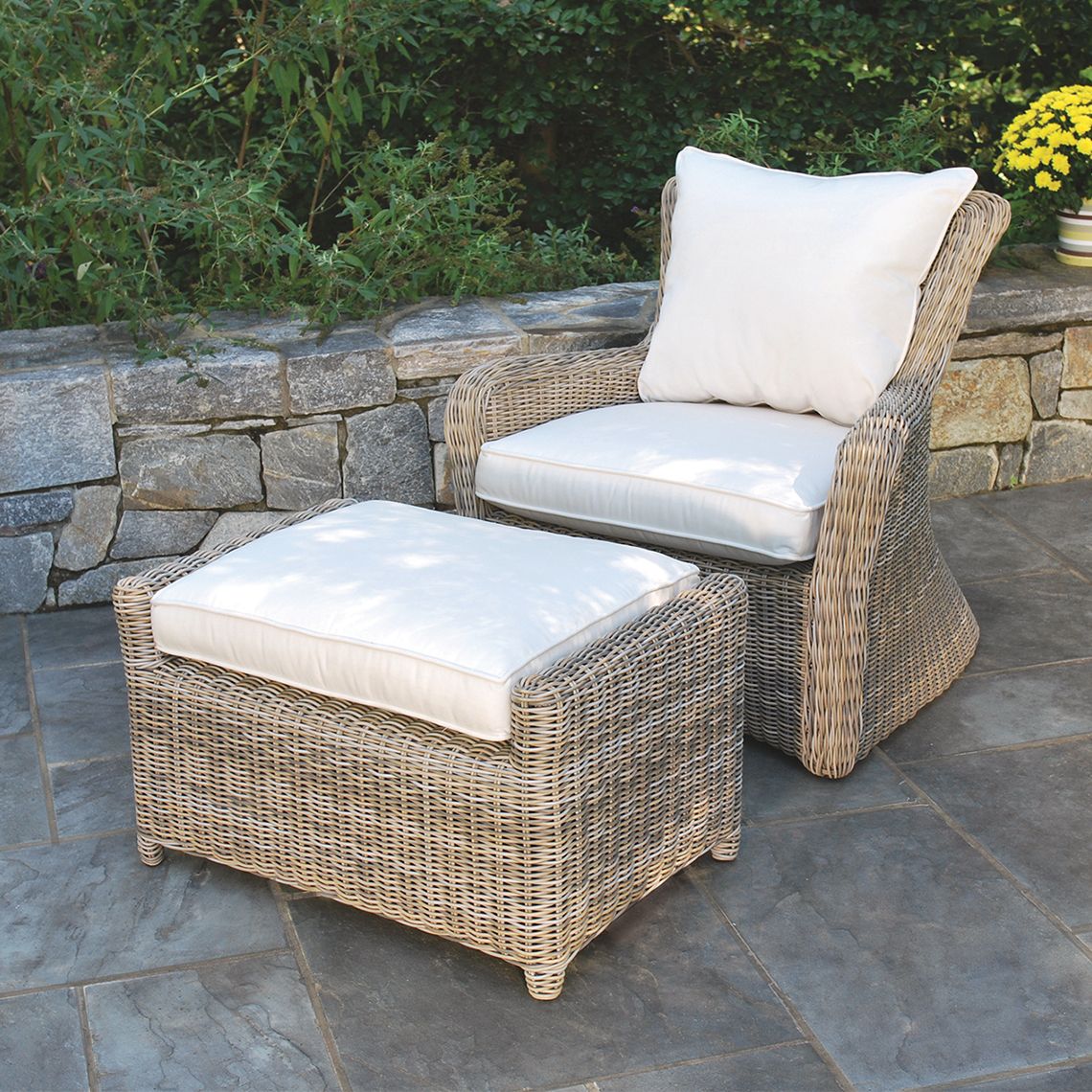 Kingsley Bate Sag Harbor Wicker Ottoman - Thumbnail 4