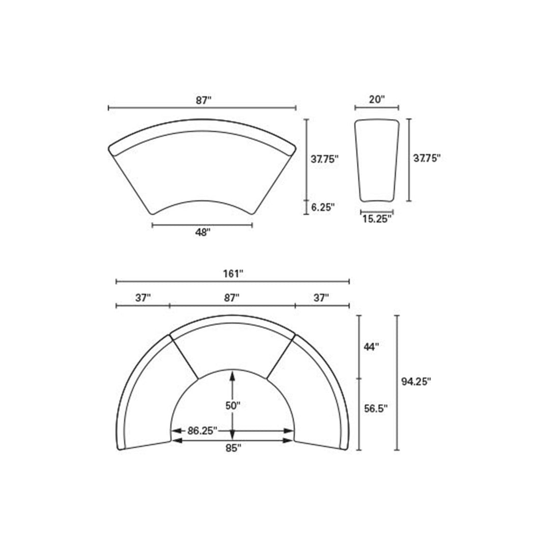 Sag Harbor Sectional - Curved Armless Settee