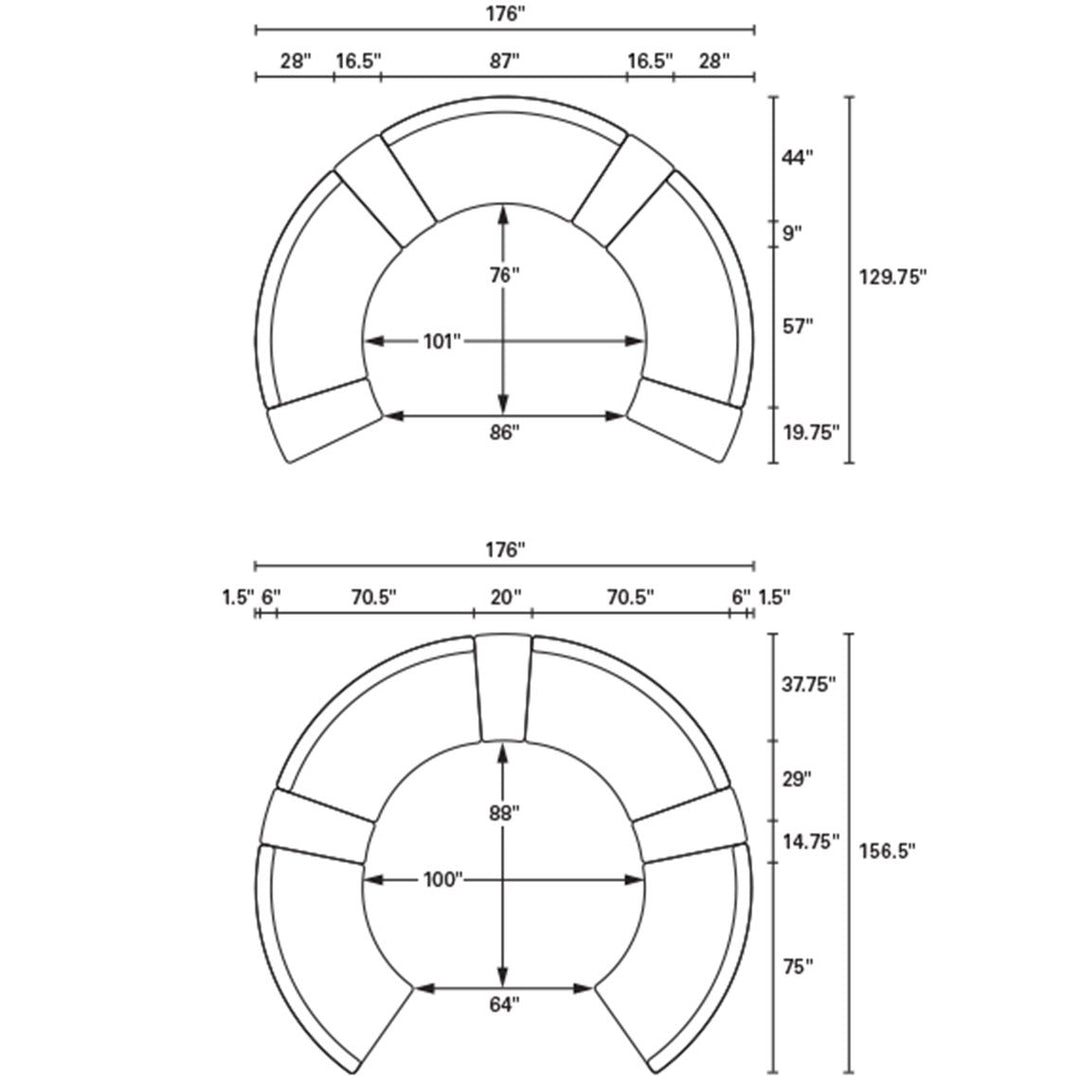 Sag Harbor Sectional - Curved Armless Settee
