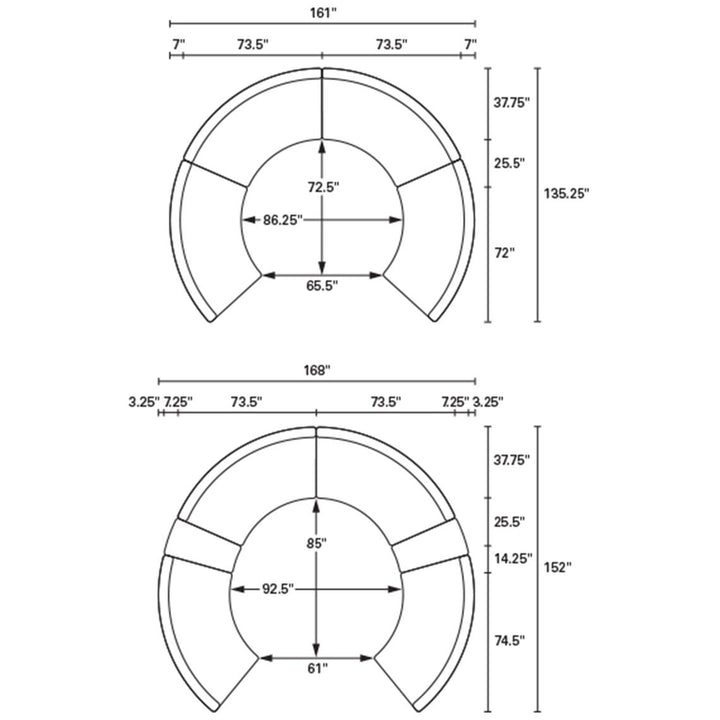 Sag Harbor Sectional - Curved Armless Settee