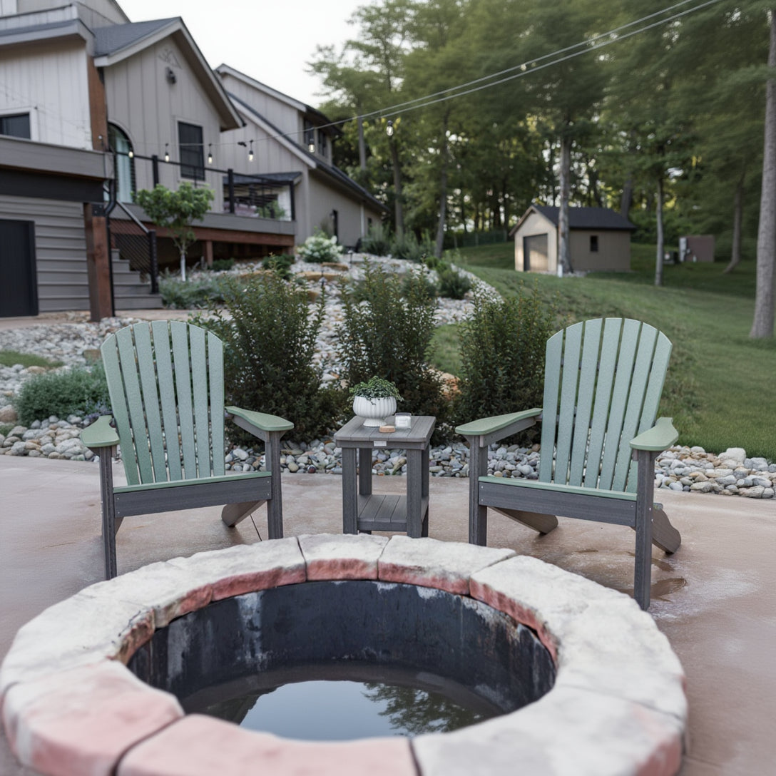 Berlin Gardens Comfo-Back Adirondack and End Table Set