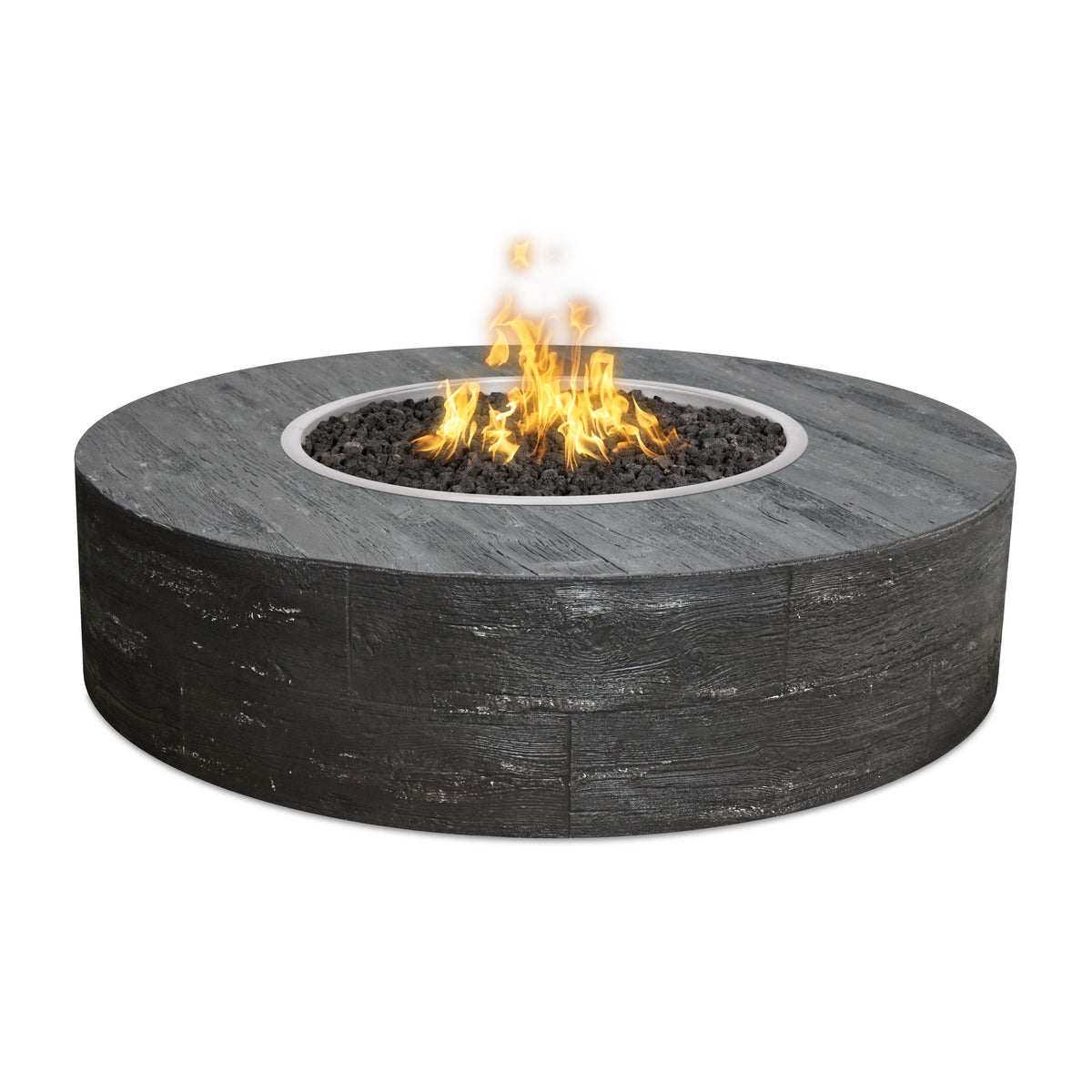 The Outdoor Plus Sequoia Fire Pits - Wood Grain GFRC configuration