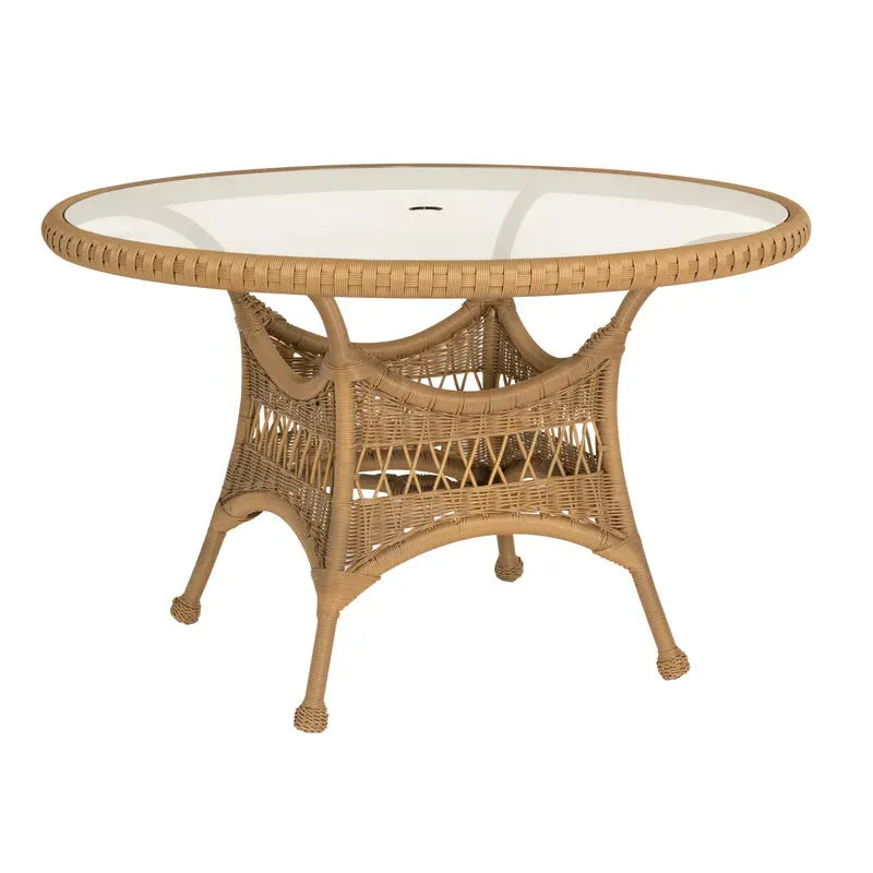 Sommerwind Round Umbrella Table with Glass Top