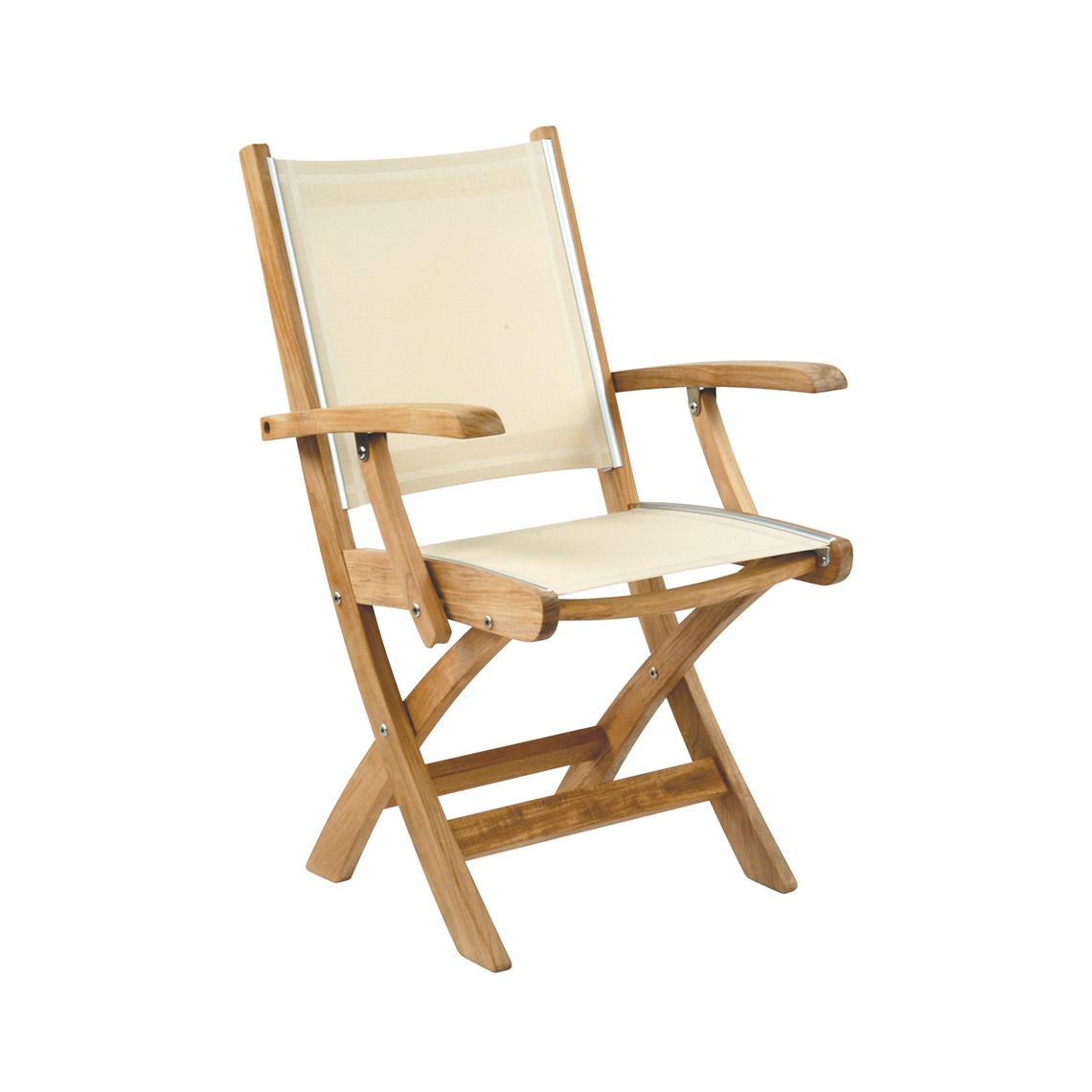 Kingsley Bate St. Tropez Teak Sling Dining Arm Chair