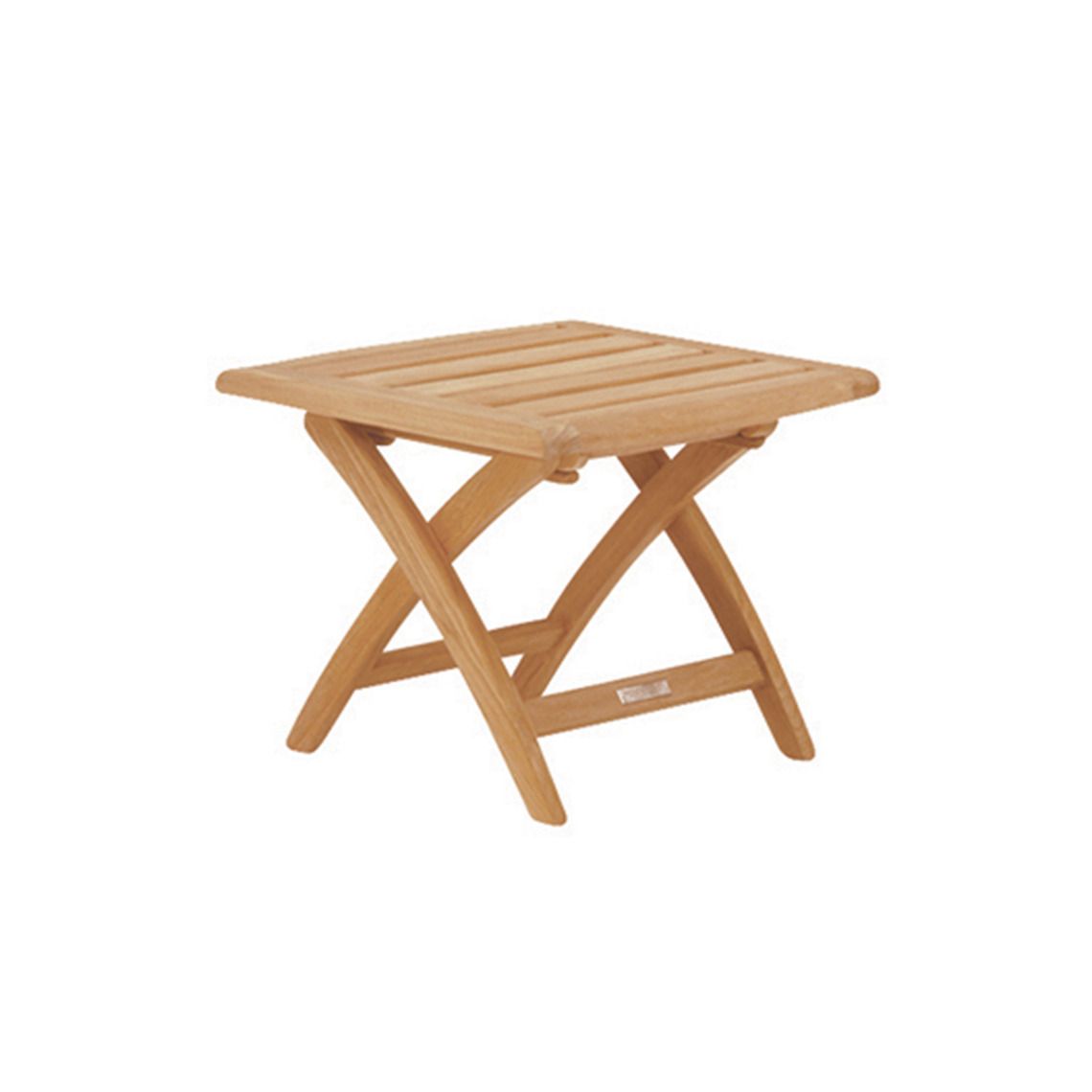 St. Tropez Folding Side Table/Ottoman W/Teak Top - Thumbnail 2