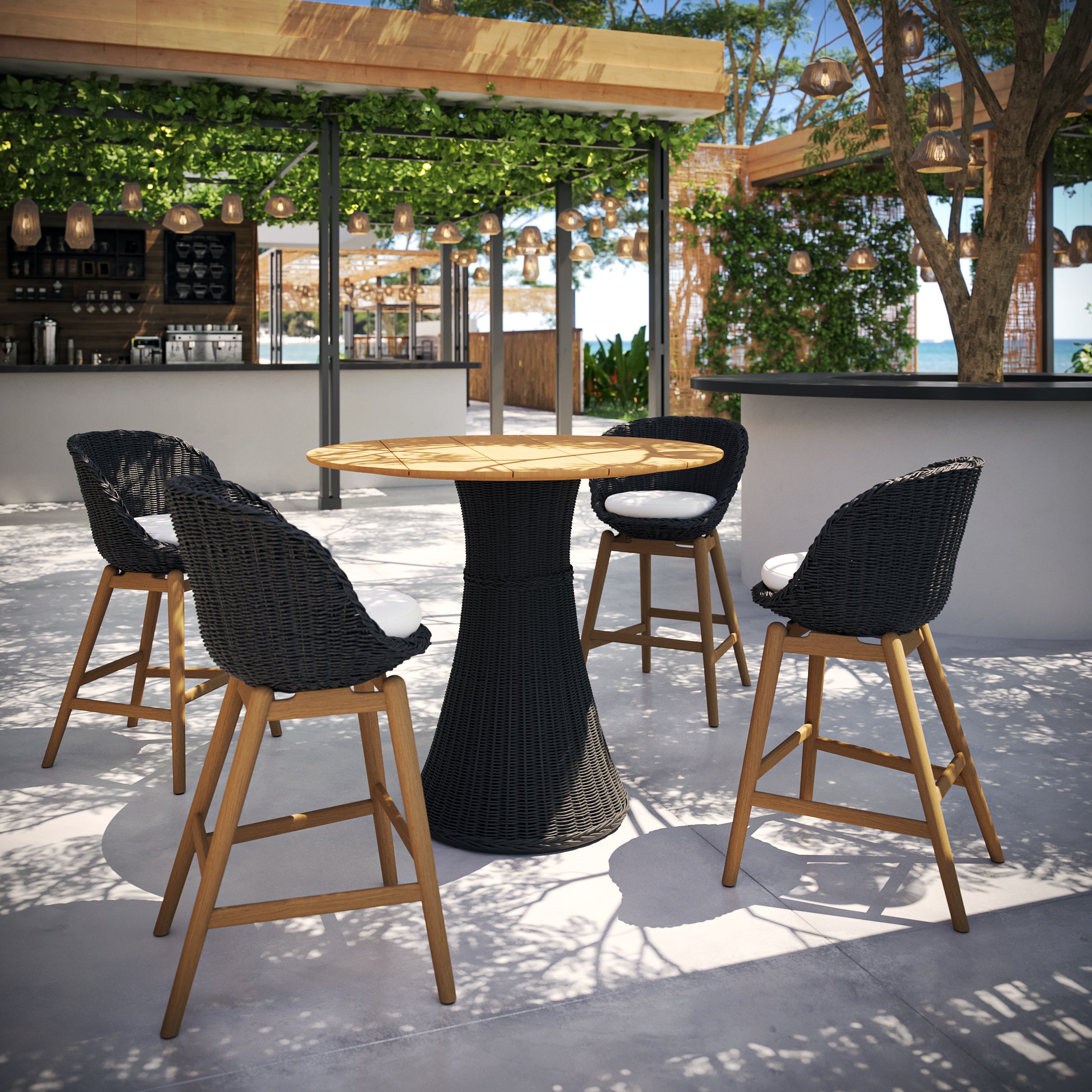 Tulle 48" Round Bar Table