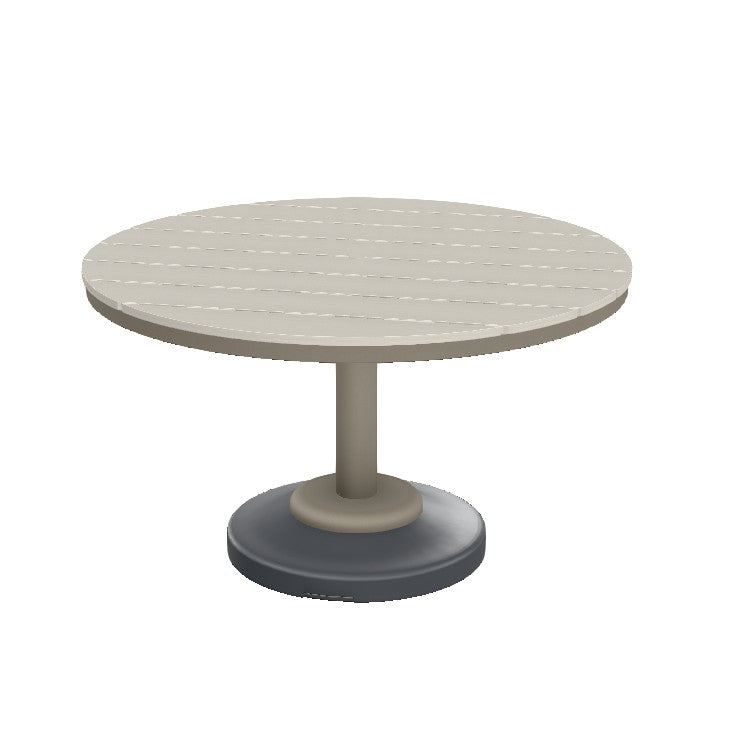 48" Round Rustic Table Top w/ 120LB Pedestal Base - Dining Height