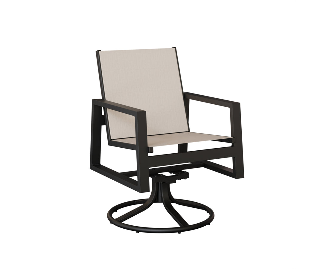 Vida High Back Sling Swivel Rocker Dining Chair