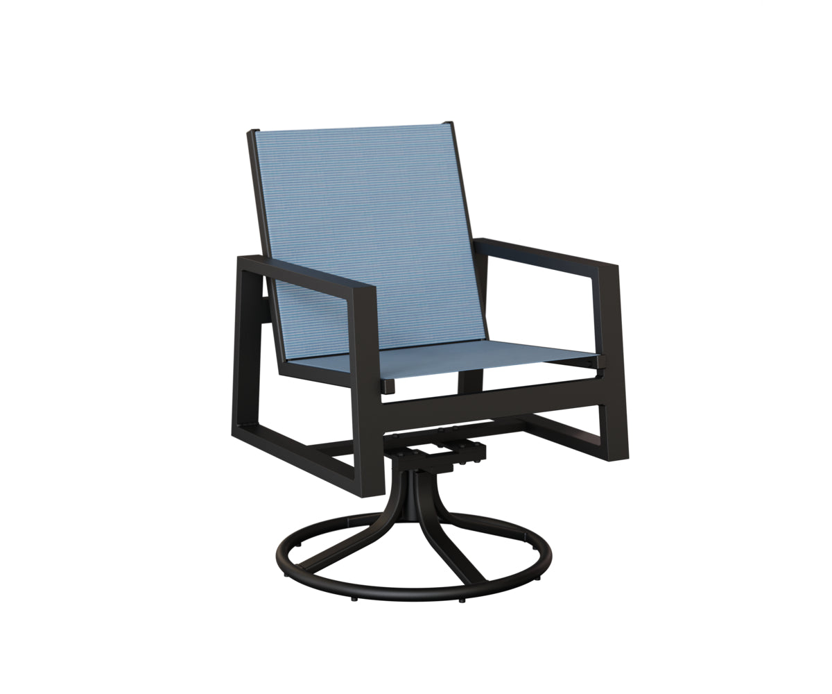 Vida High Back Sling Swivel Rocker Dining Chair