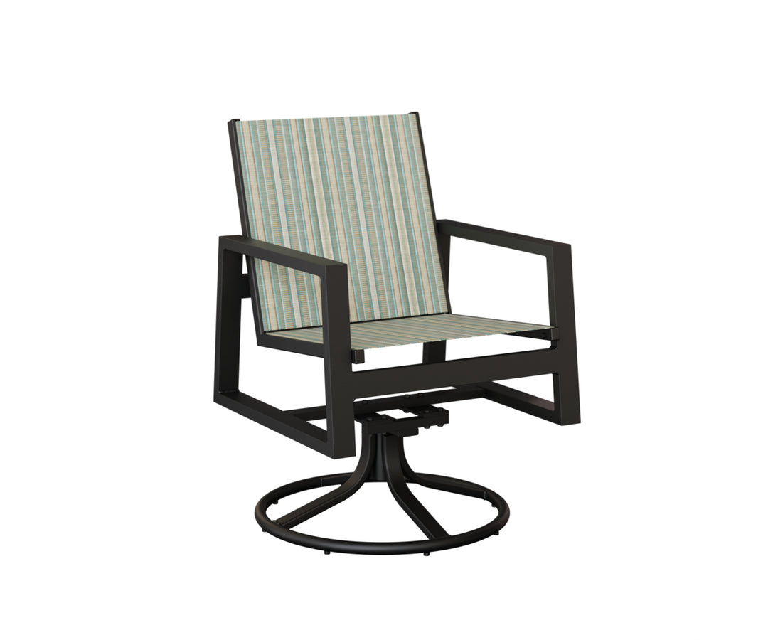 Vida High Back Sling Swivel Rocker Dining Chair