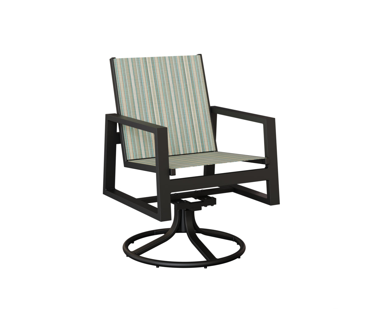 Vida High Back Sling Swivel Rocker Dining Chair