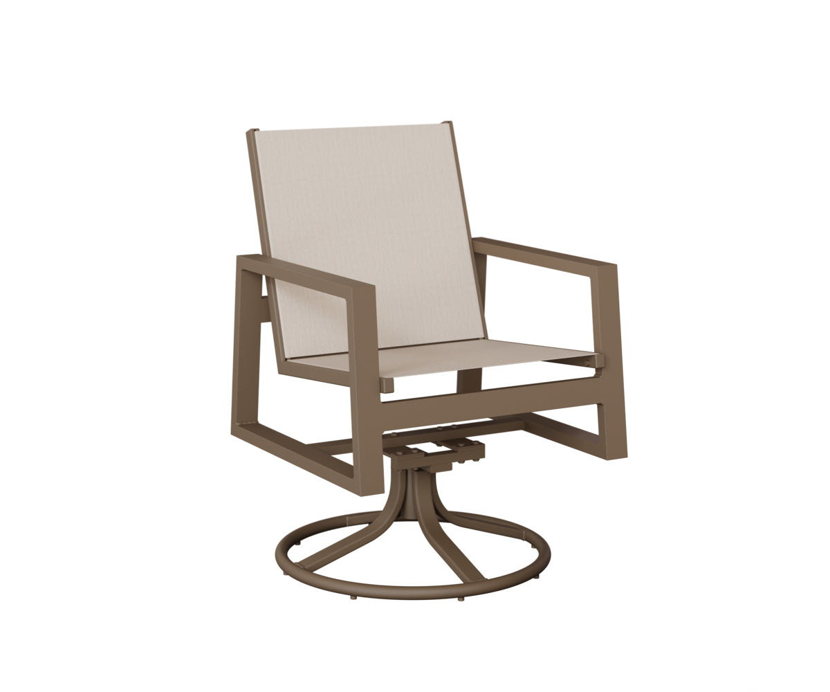 Vida High Back Sling Swivel Rocker Dining Chair