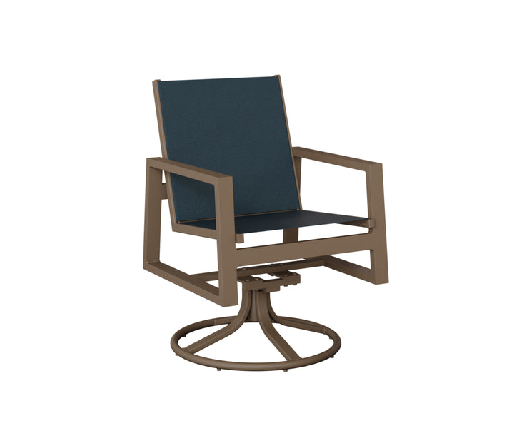 Vida High Back Sling Swivel Rocker Dining Chair