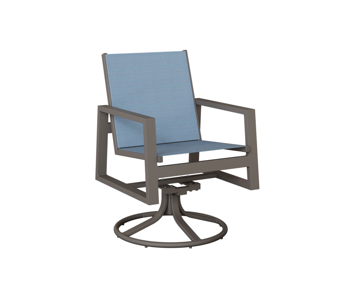 Vida High Back Sling Swivel Rocker Dining Chair