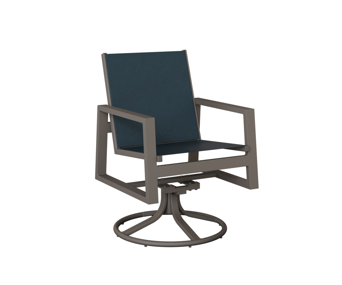 Vida High Back Sling Swivel Rocker Dining Chair