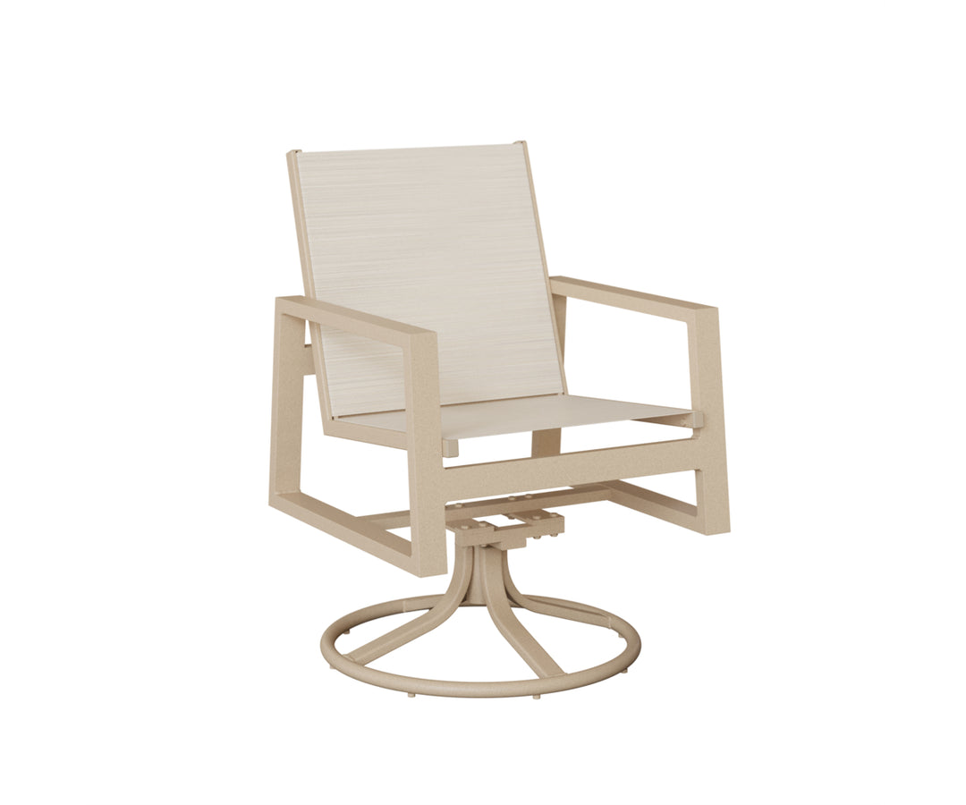 Vida High Back Sling Swivel Rocker Dining Chair