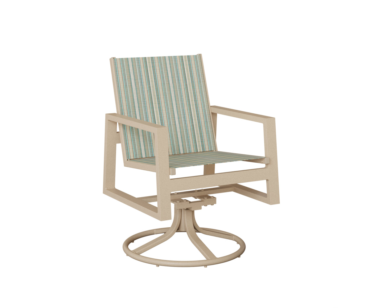 Vida Sling Swivel Rocker Dining Chair