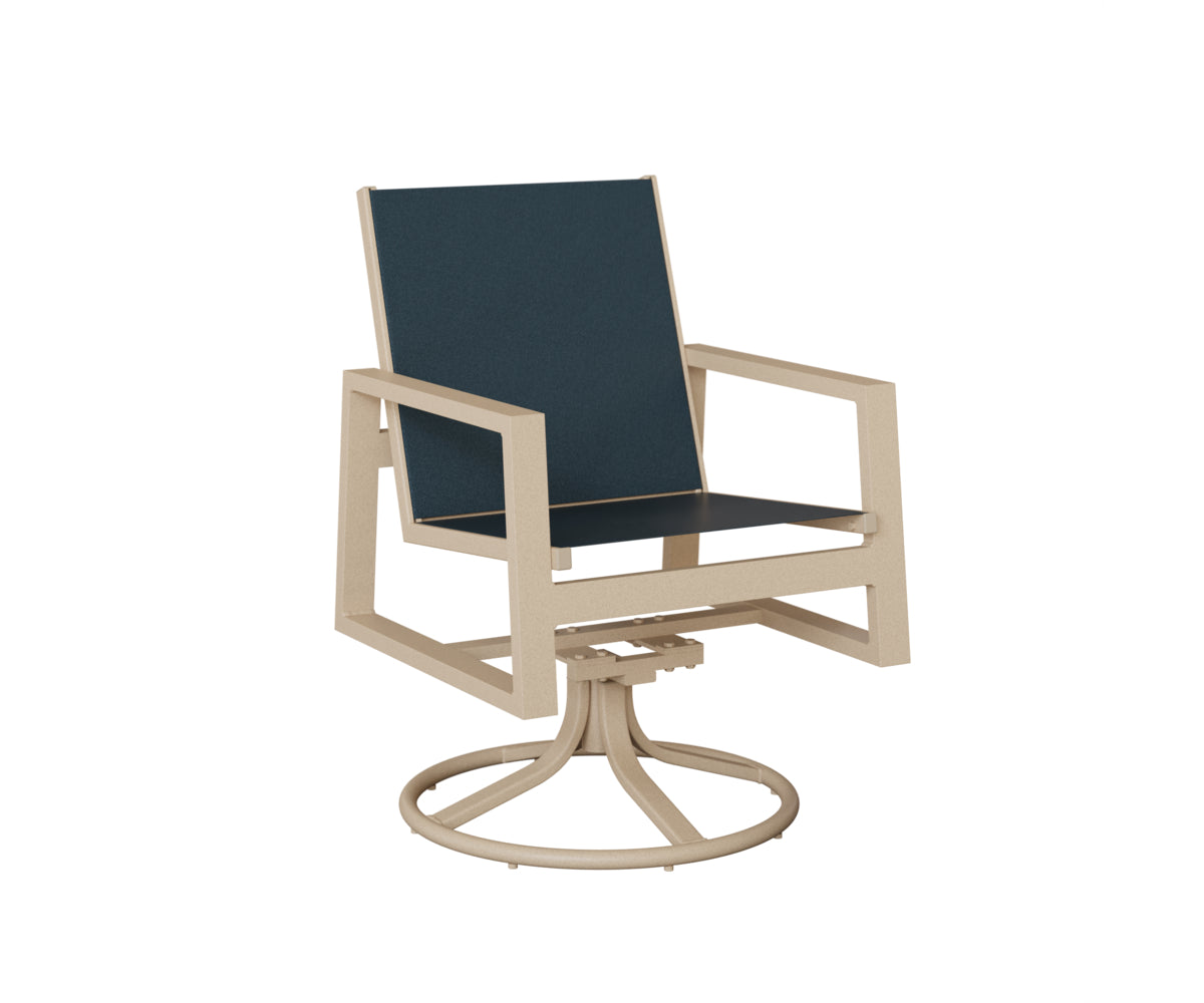 Vida High Back Sling Swivel Rocker Dining Chair