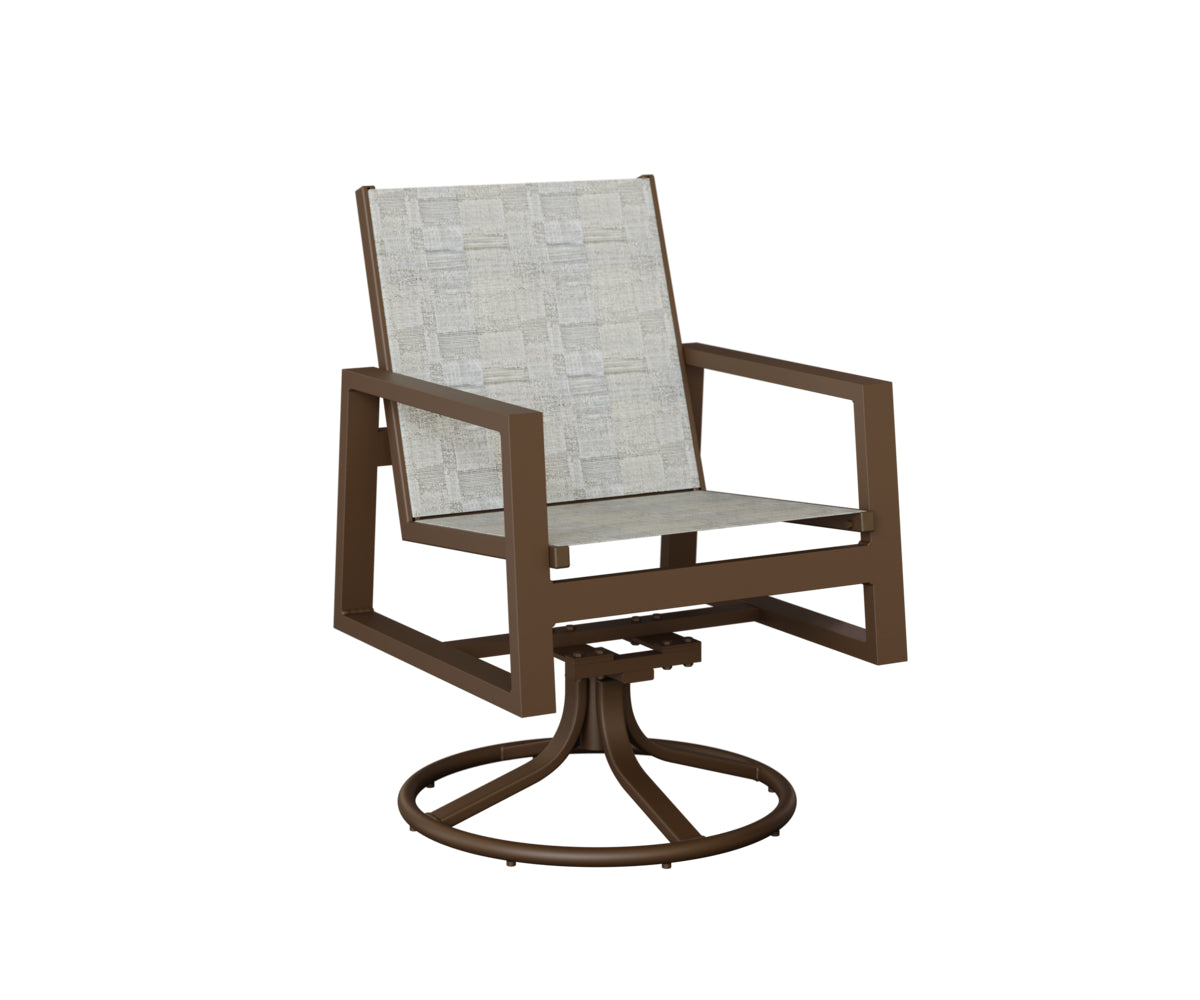 Vida High Back Sling Swivel Rocker Dining Chair