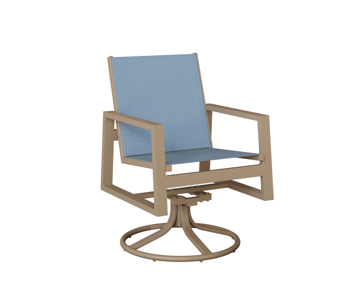 Vida High Back Sling Swivel Rocker Dining Chair