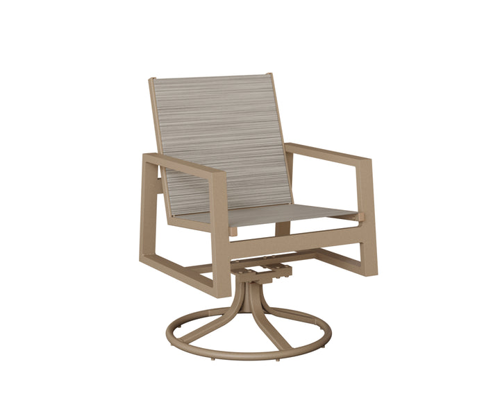 Vida High Back Sling Swivel Rocker Dining Chair