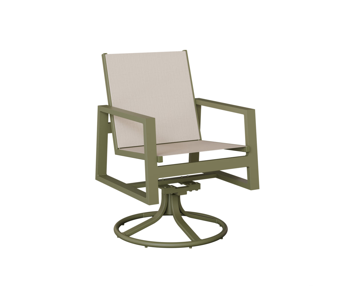 Vida High Back Sling Swivel Rocker Dining Chair
