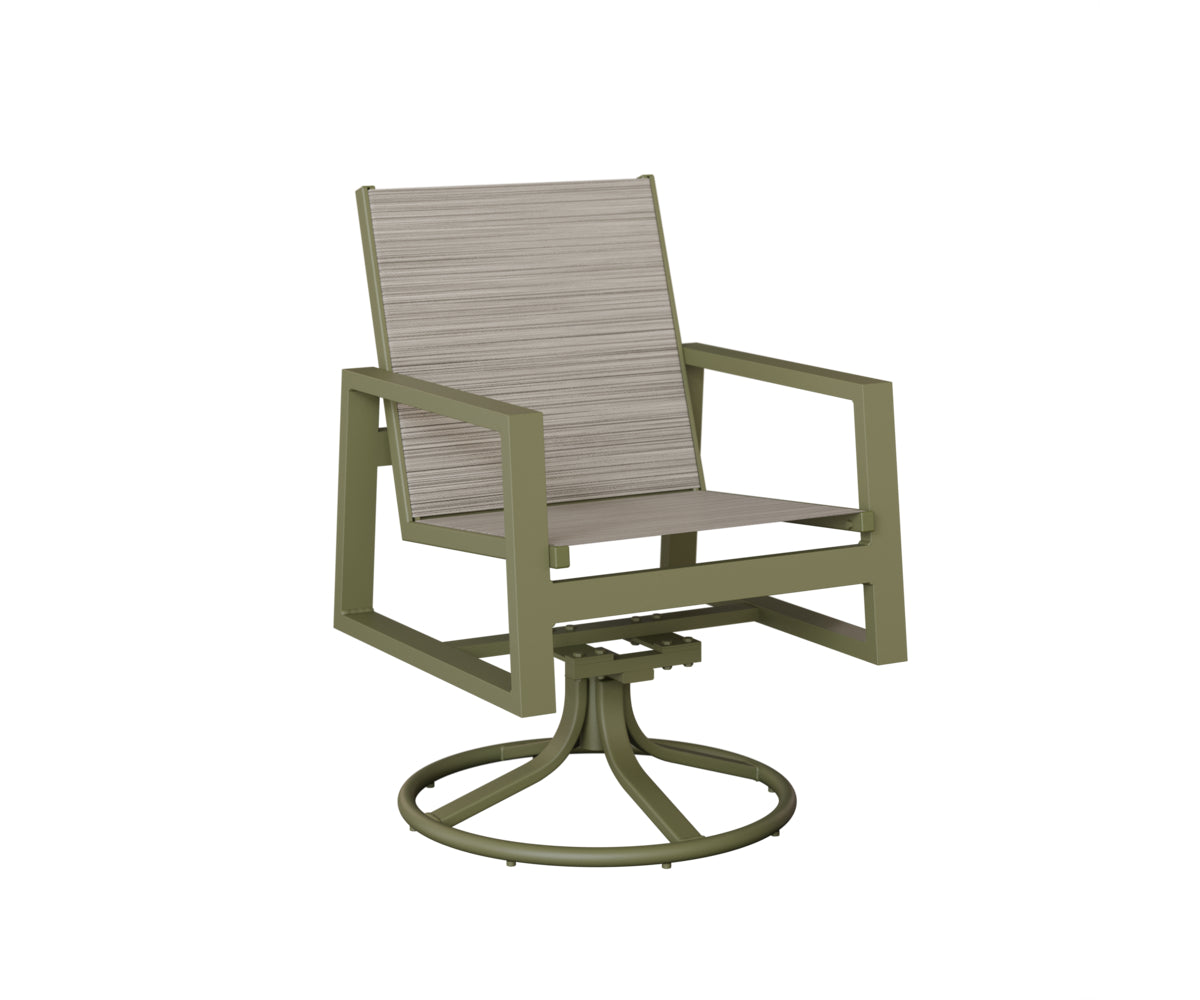 Vida High Back Sling Swivel Rocker Dining Chair