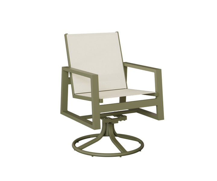 Vida High Back Sling Swivel Rocker Dining Chair