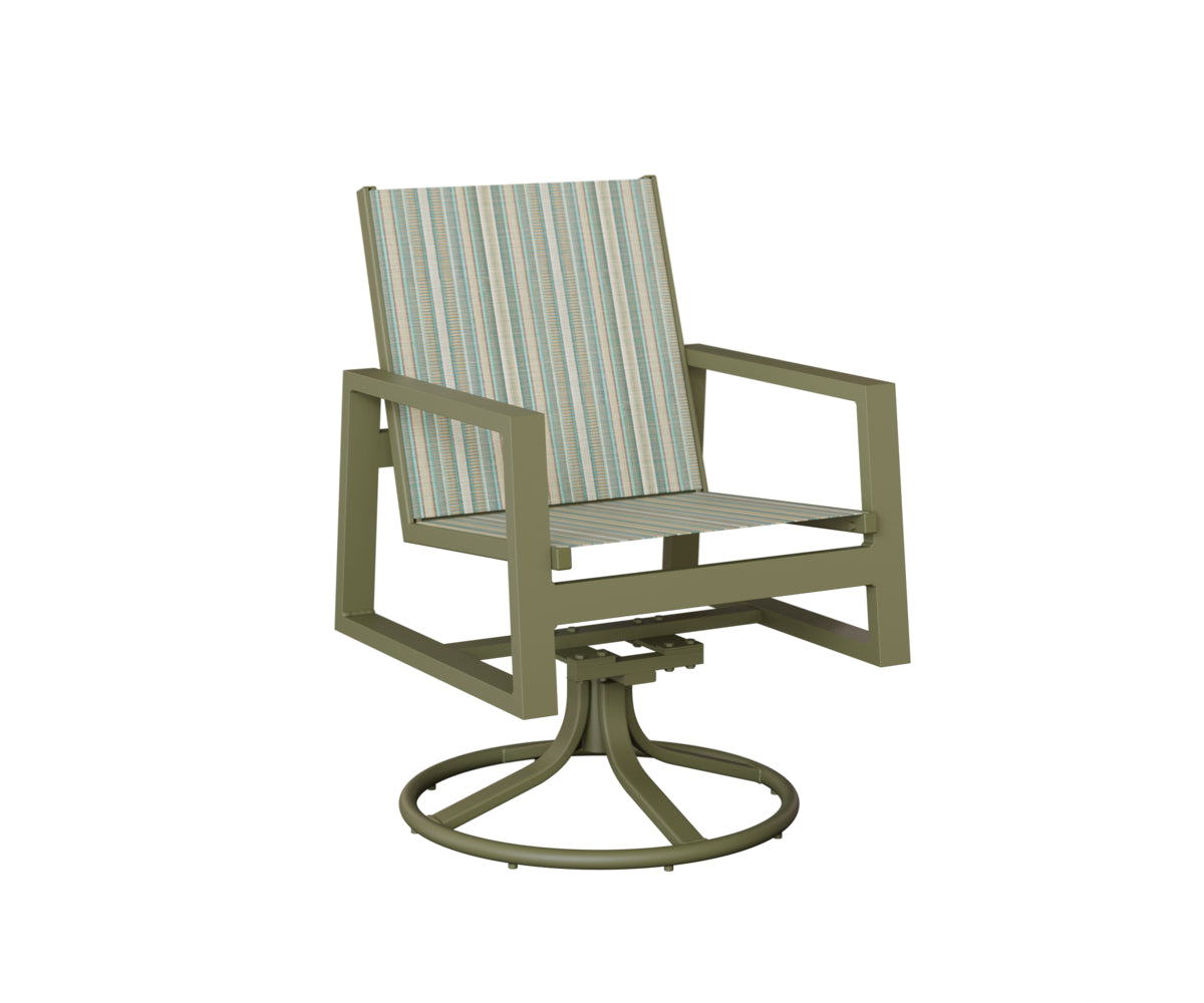 Vida High Back Sling Swivel Rocker Dining Chair