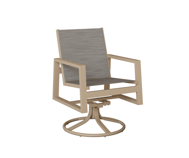 Vida High Back Sling Swivel Rocker Dining Chair
