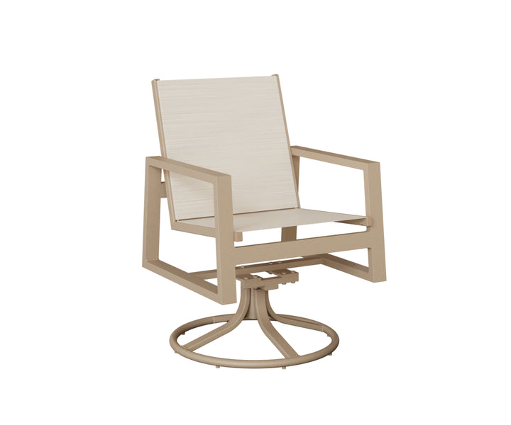 Vida High Back Sling Swivel Rocker Dining Chair