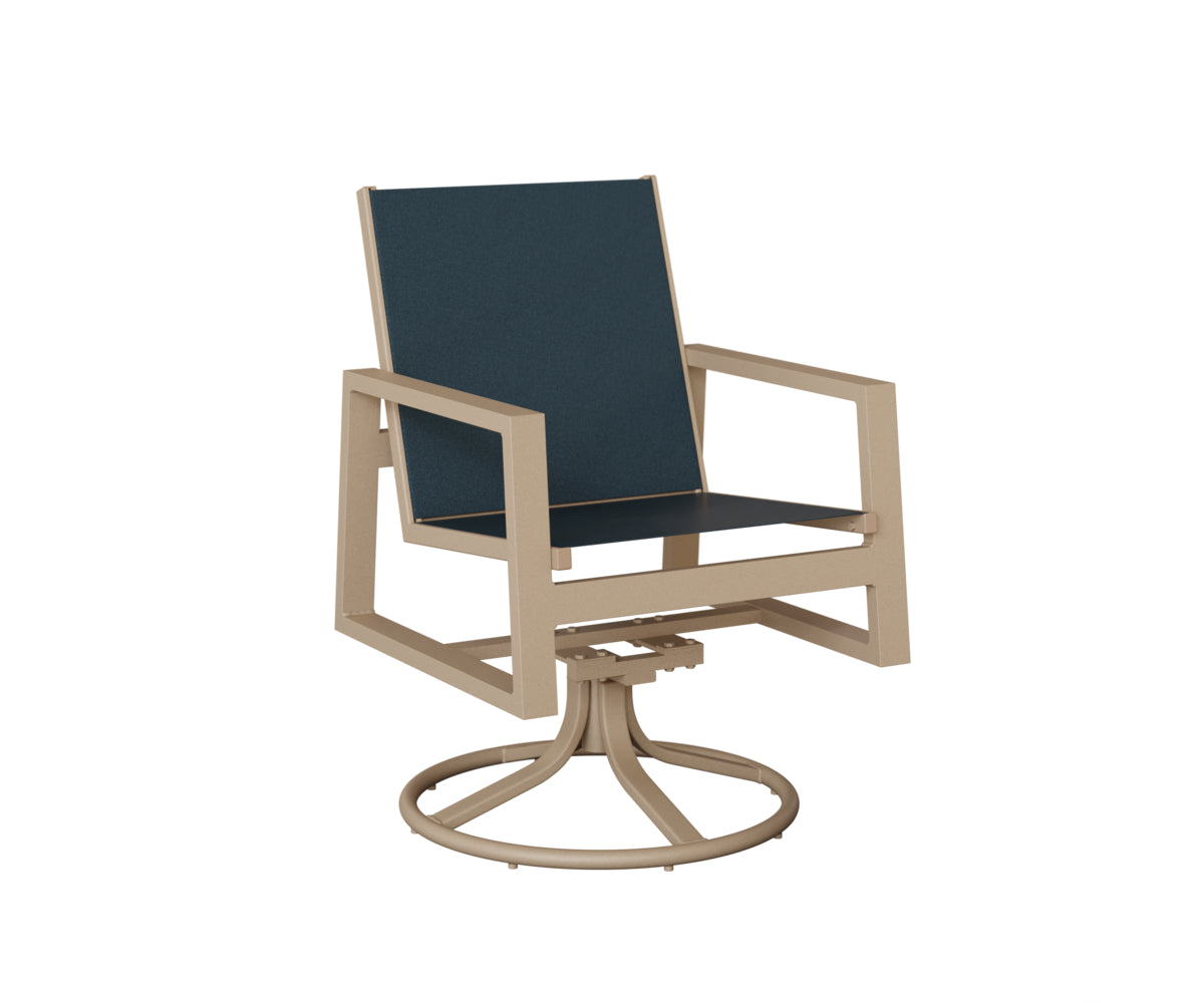 Vida High Back Sling Swivel Rocker Dining Chair