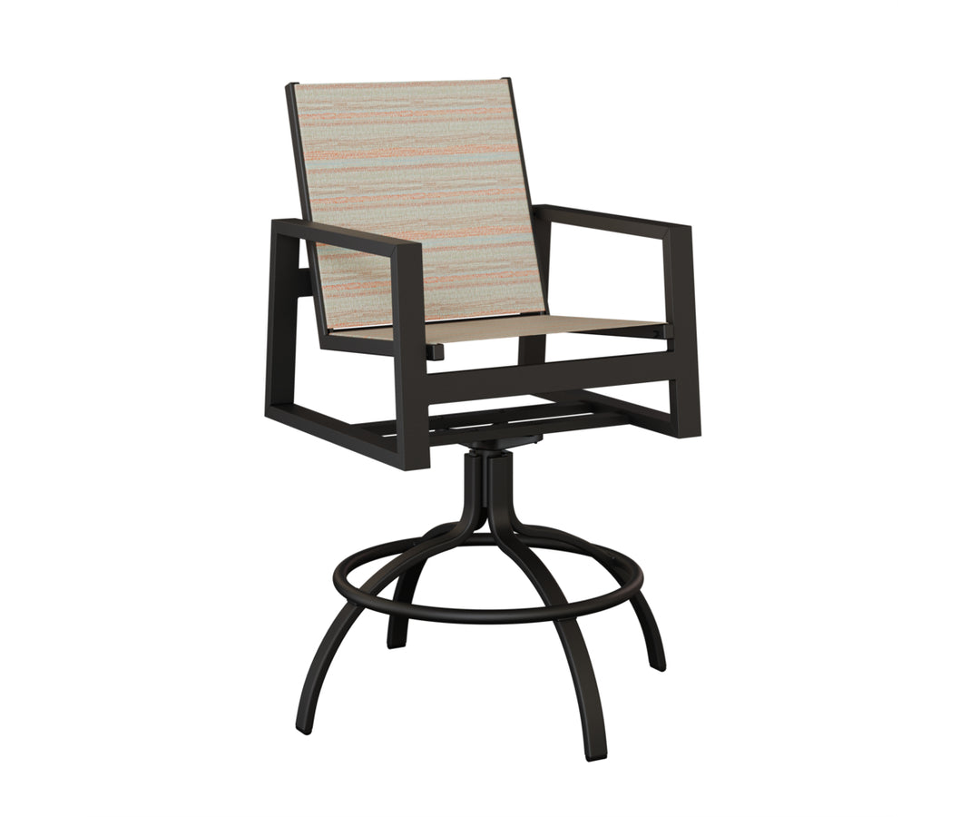 Vida Sling Swivel Bar Chair