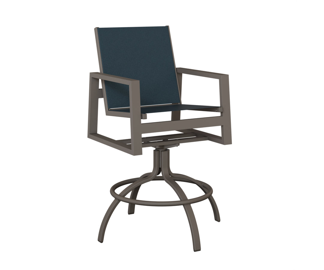 Vida Sling Swivel Bar Chair