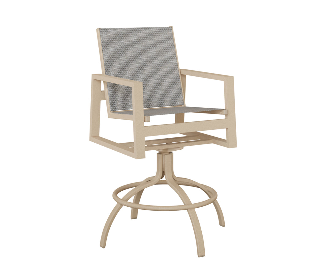 Vida Sling Swivel Bar Chair